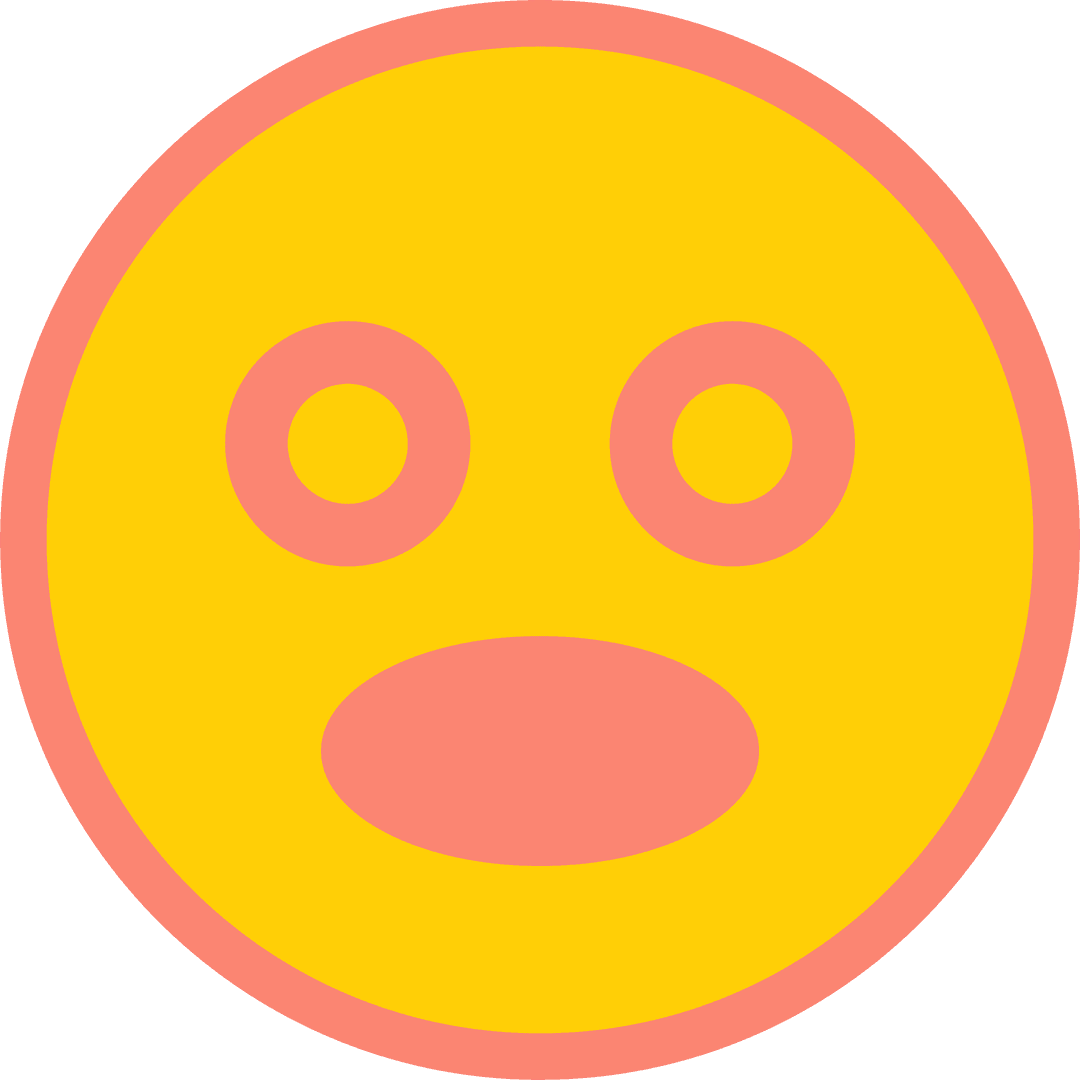 Cute Cartoon Emoticon Face on Transparent Background