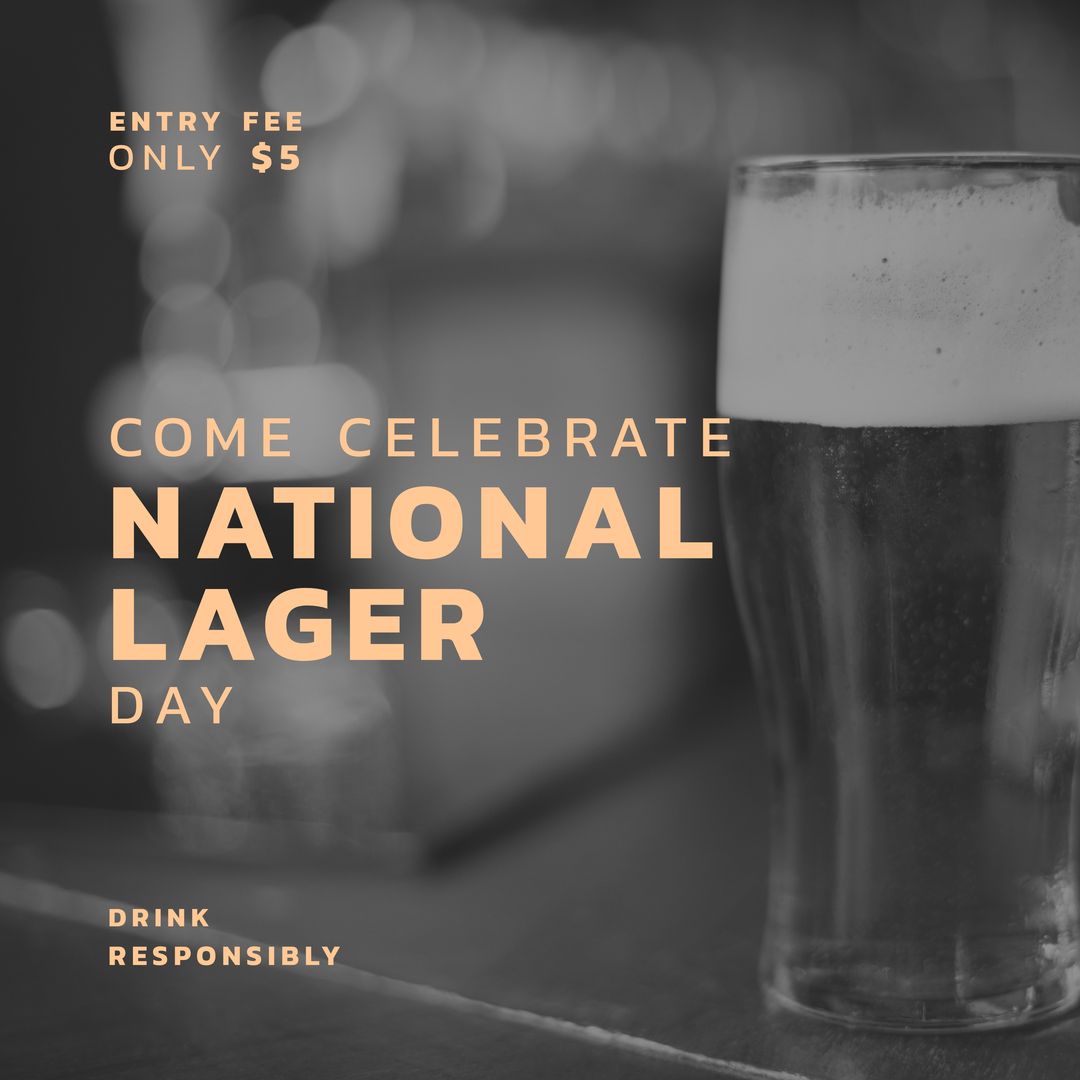 Celebrate National Lager Day with $5 Entry Fee - Download Free Stock Templates Pikwizard.com