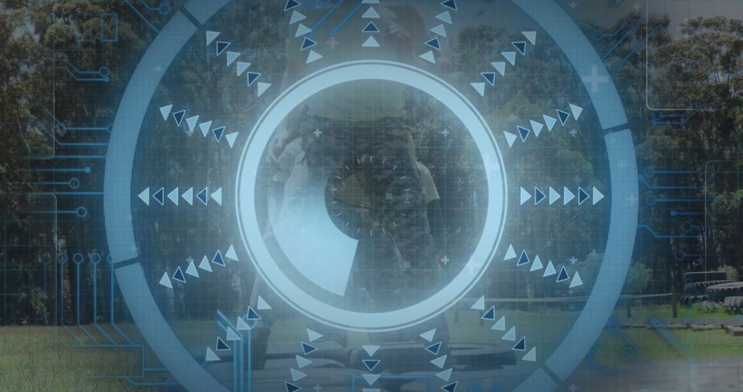 Futuristic Technology Interface Over Nature Scene