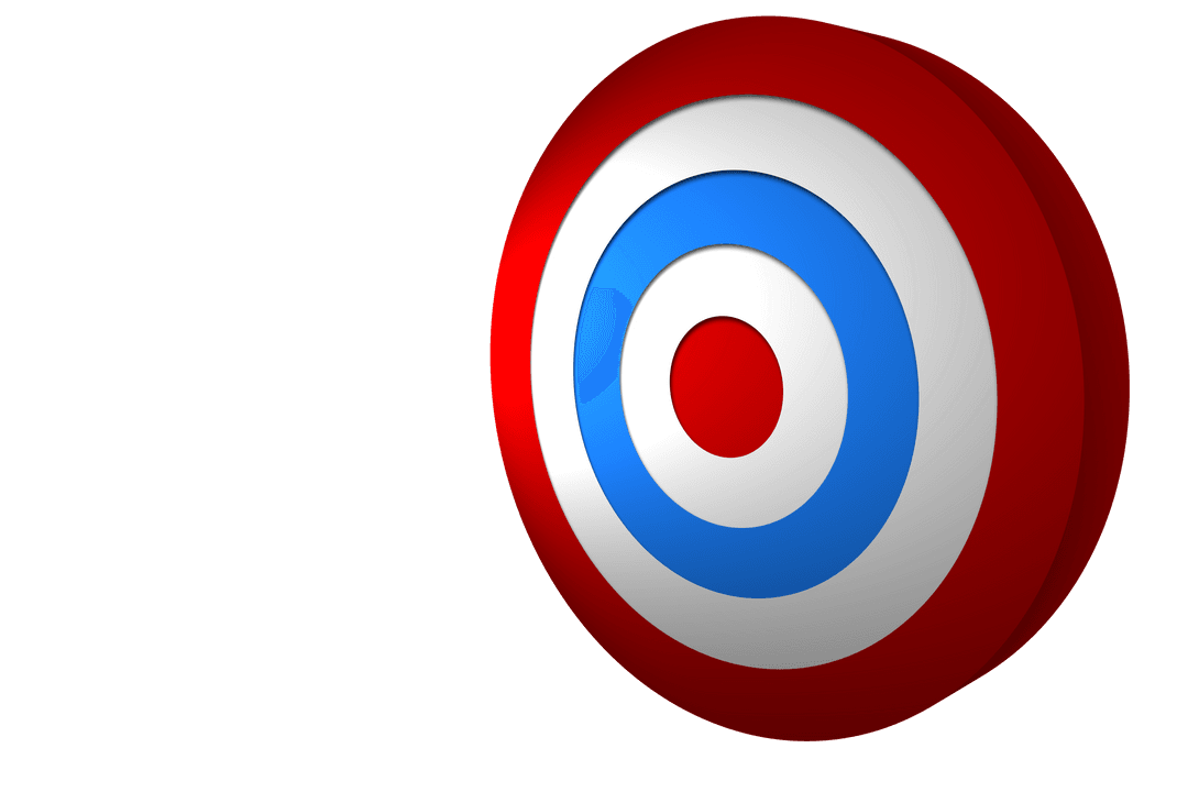 Colorful Target Dial Illustration on Transparent Background