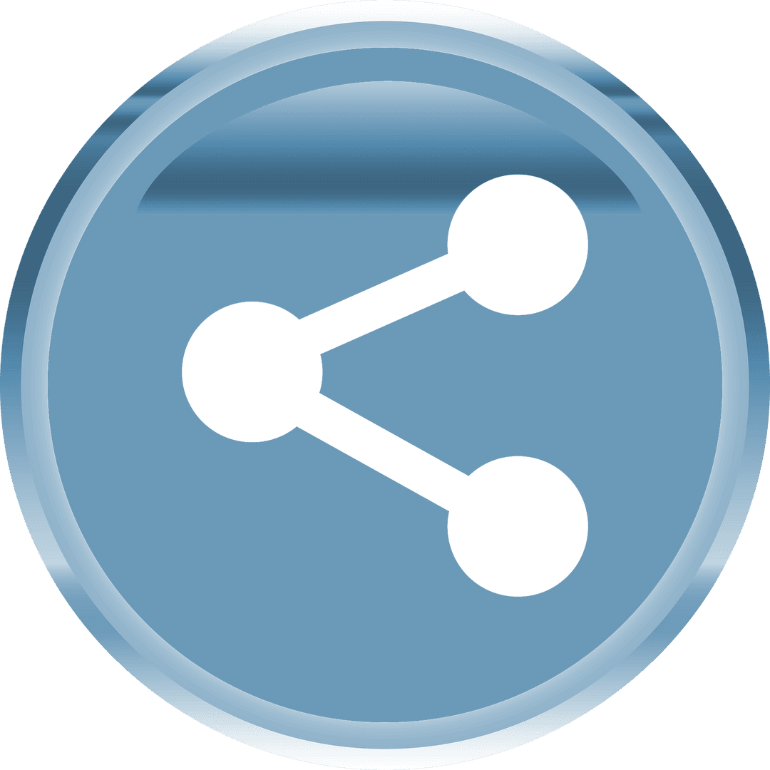 Blue Circle Share Icon on Transparent Background