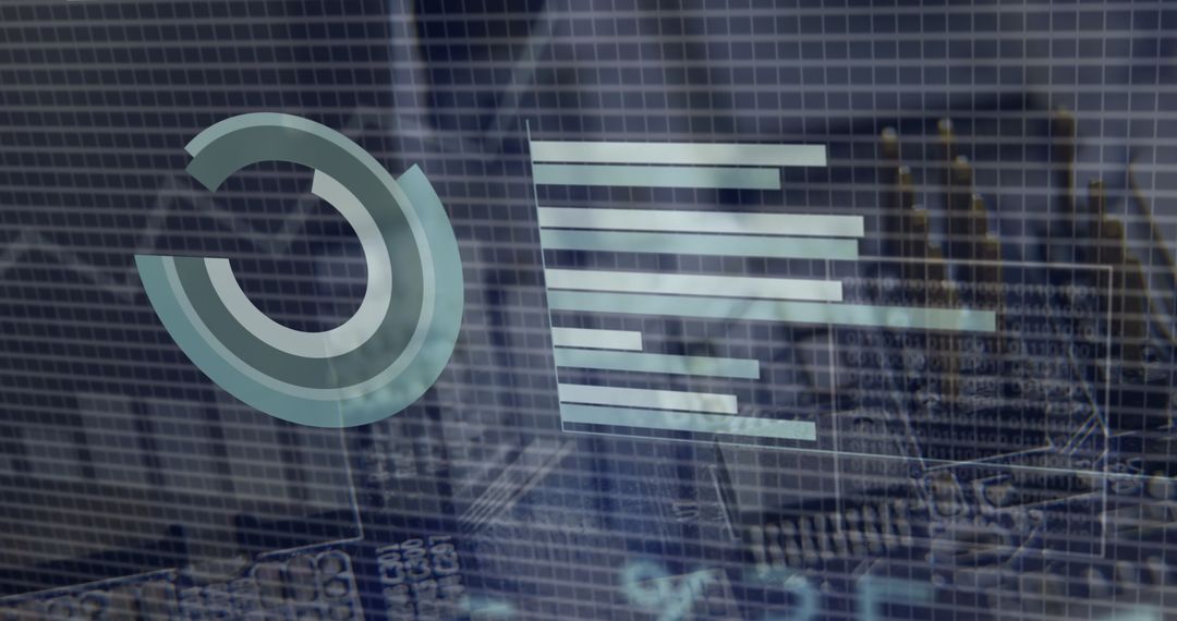 Abstract Financial Data and Modern Cityscape