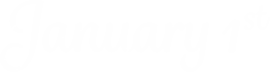 Elegant Script January 1st Text Transparent Background