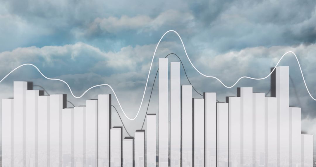 Digital Data Graphics Concept Over City Skyline