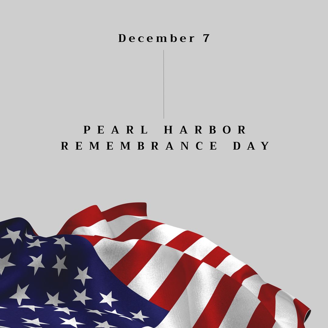 Pearl Harbor Remembrance Day Illustrated with American Flag and Text - Download Free Stock Templates Pikwizard.com