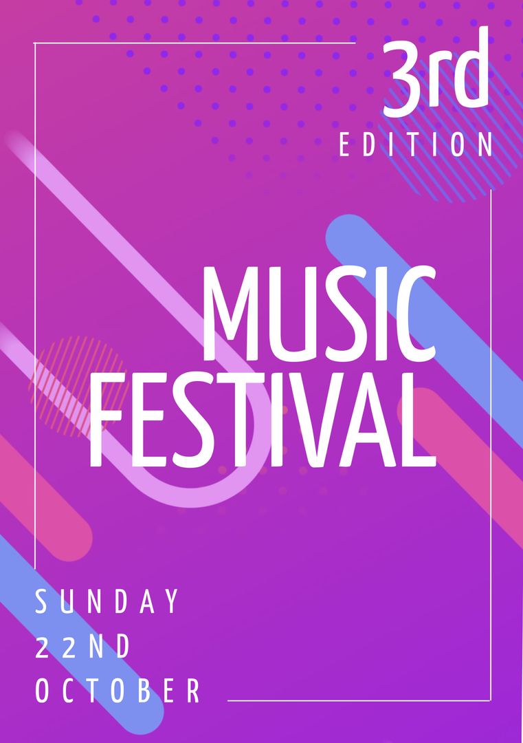 3rd Edition Music Festival Poster Abstract Pink Theme - Download Free Stock Templates Pikwizard.com