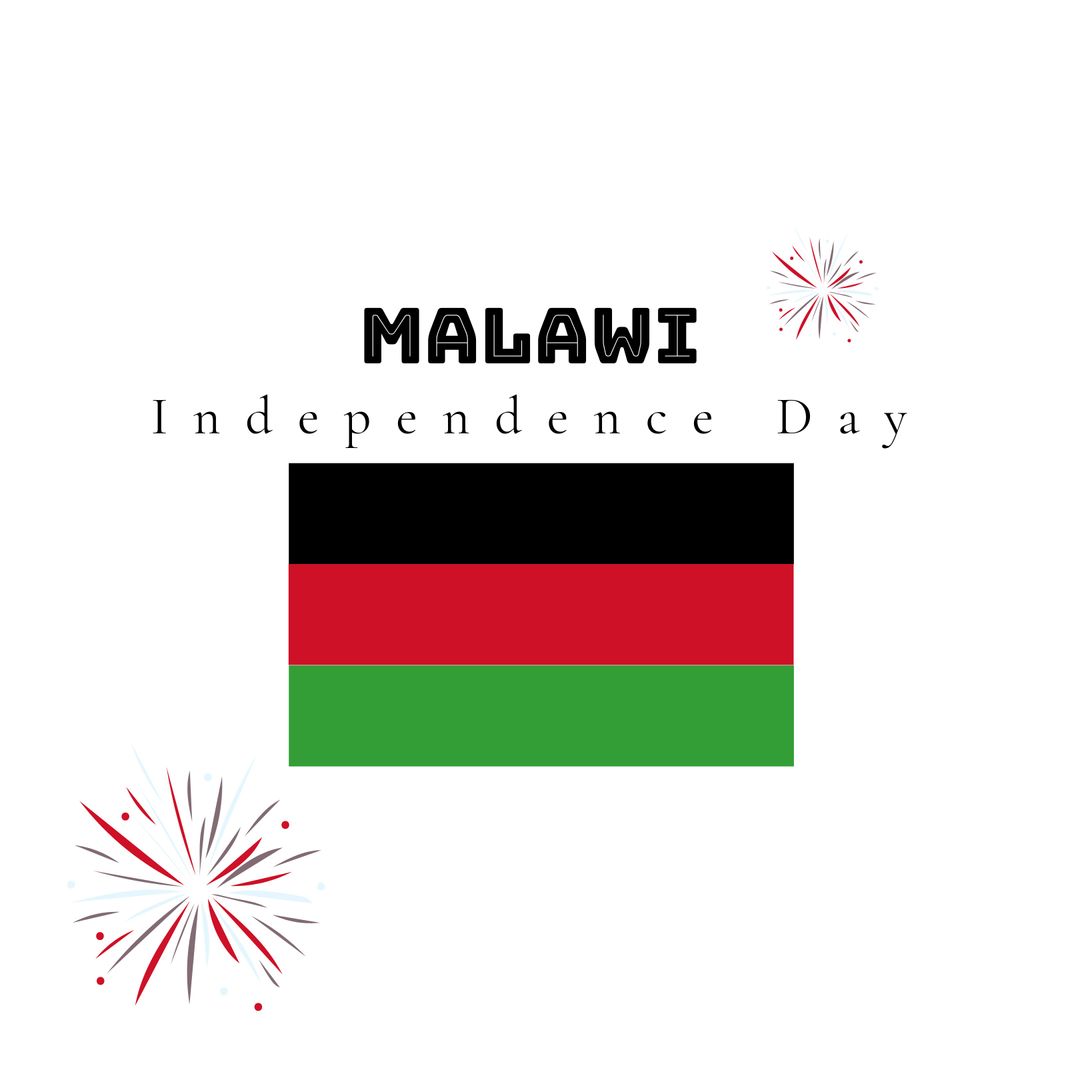 Malawi Independence Day Celebration with Flag and Fireworks