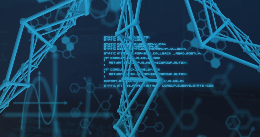 Abstract Digital DNA Strand with Data and Chemical Formula