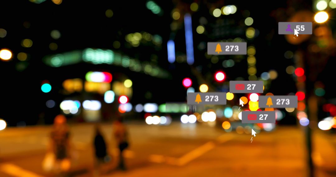 Digital Overlay of Social Media Alerts on Urban Cityscape