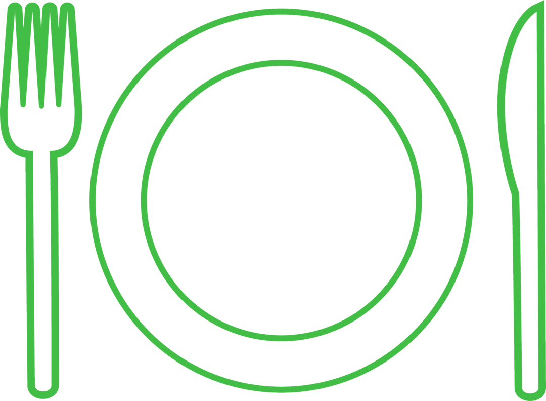 Green Dining Set Illustration on Transparent Background