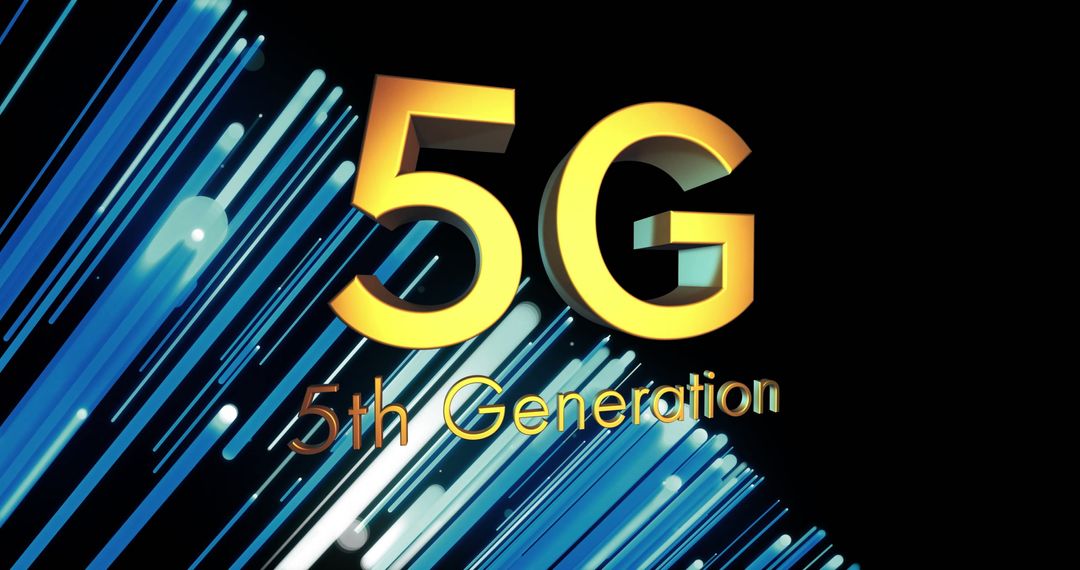 5G Technology Concept with Dynamic Light Trails