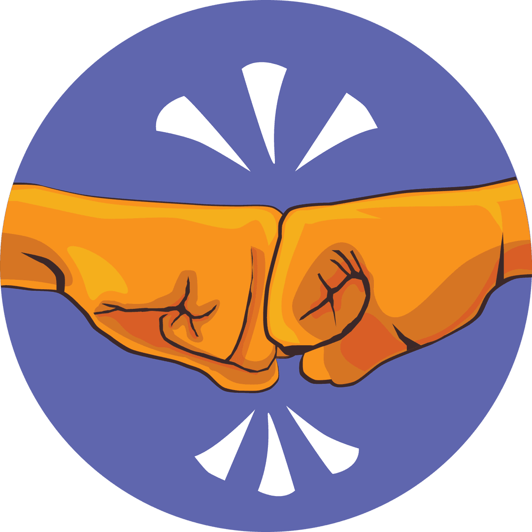 Colorful Fist Bump Symbol on Transparent Background Vector Illustration