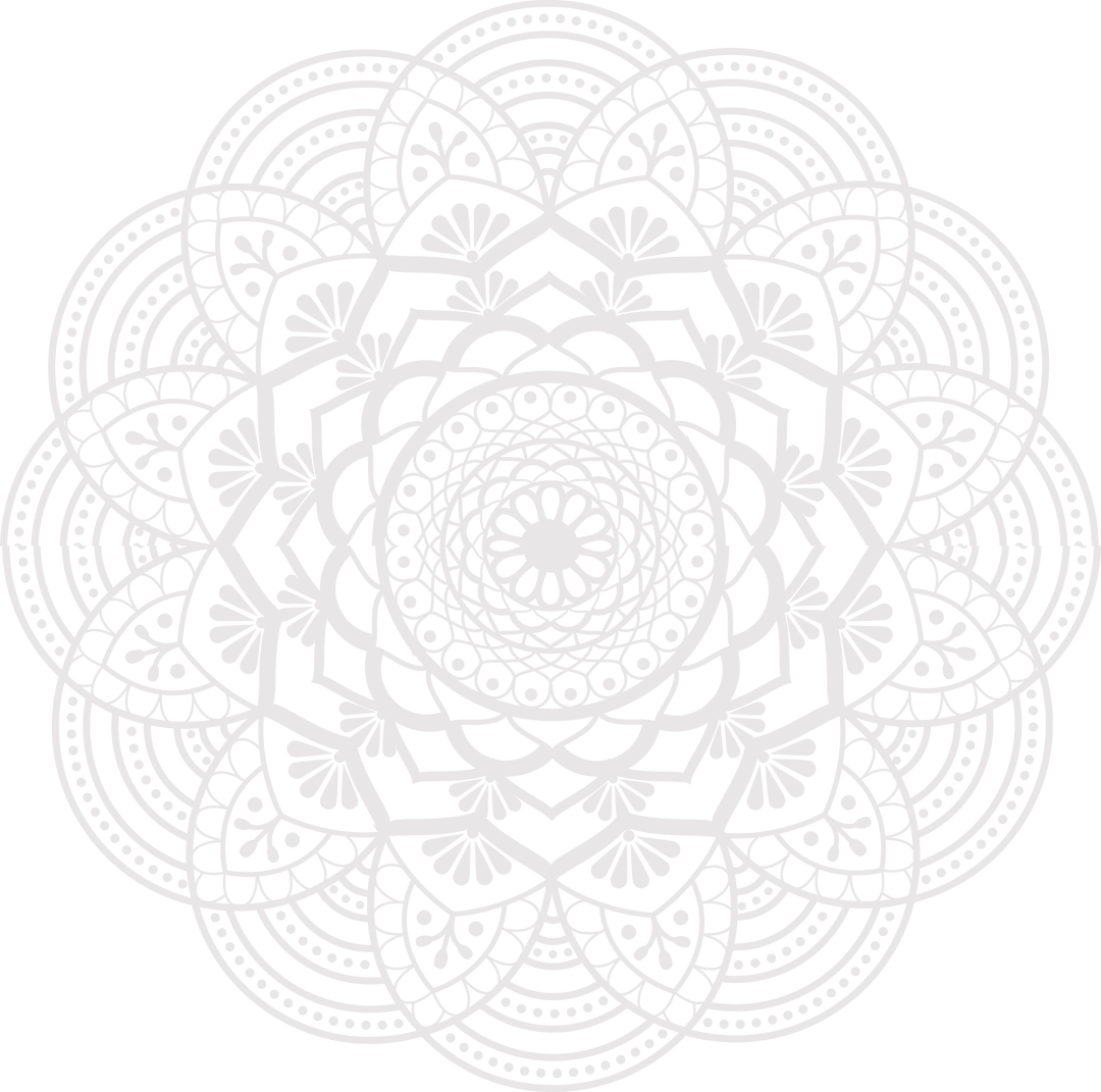 Intricate Mandala Design with Floral and Geometric Details on Transparent Backdrop