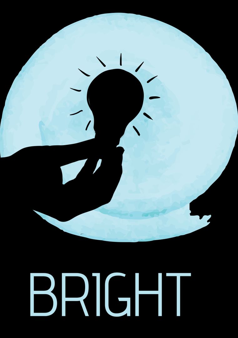 Silhouette with Light Bulb in Soft Moonlight