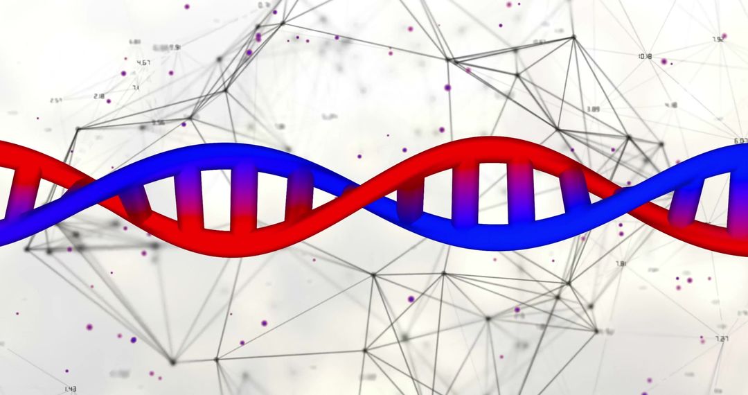 Digital DNA Strand with Network Connections and Data Visualization