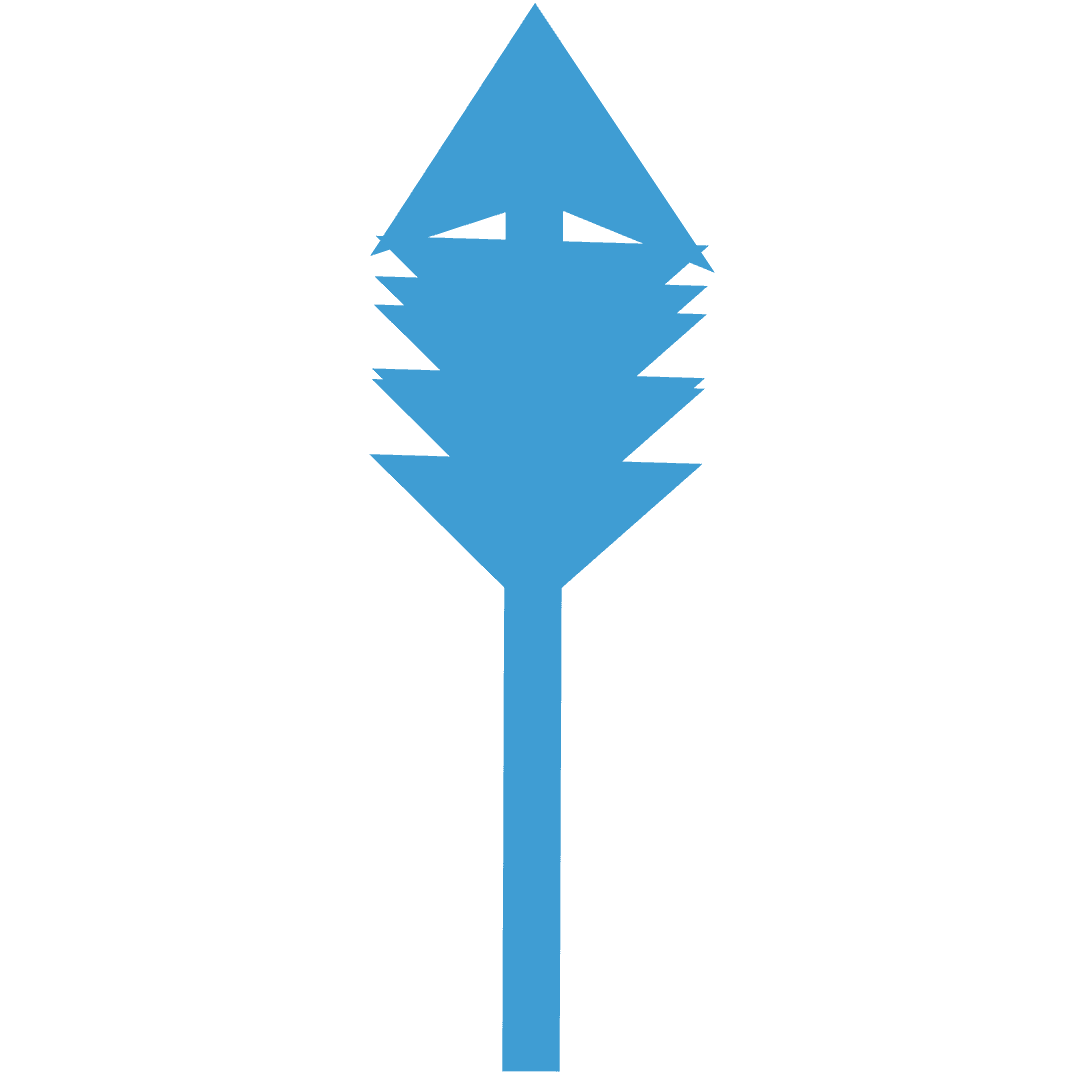 Blue Arrow Design on Transparent Background for Symbolic Navigation