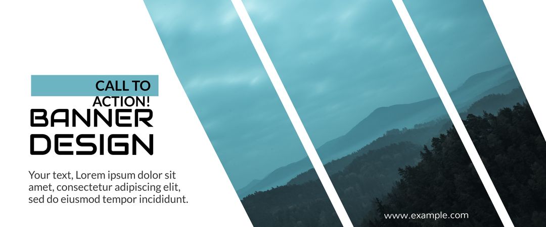 Modern Mountain Banner Design for Travel Promotion