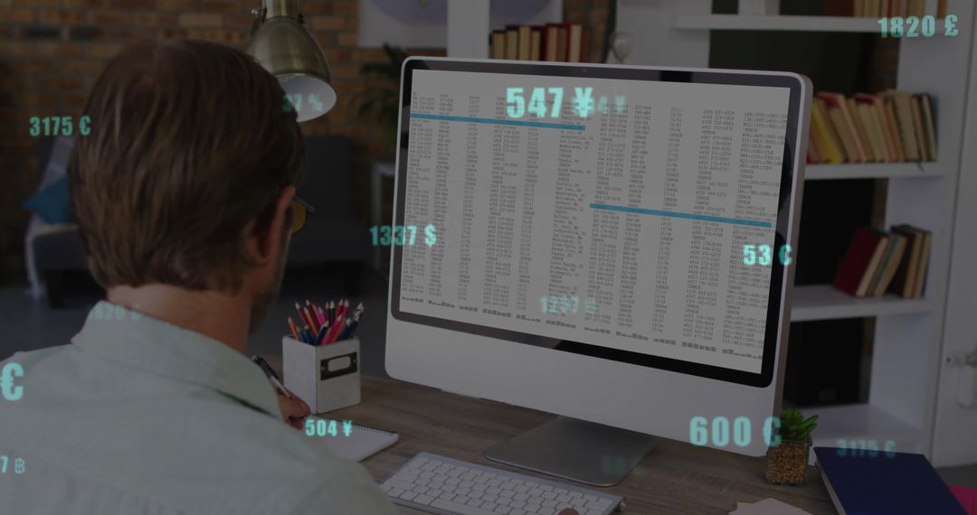 Professional Working from Home on Financial Analysis Task