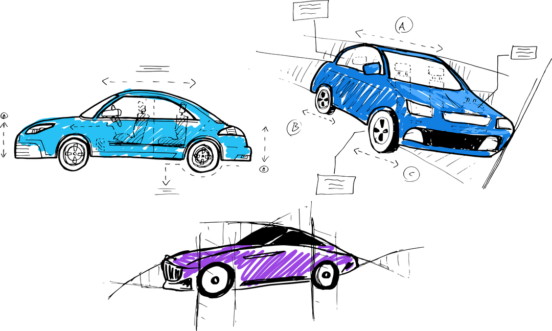 Transparent Automotive Design Car Sketches