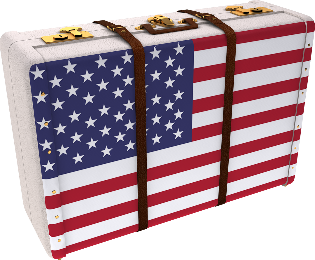 American Flag Suitcase Against Transparent Background Symbolizing Travel, Patriotism - Download Free Stock Images Pikwizard.com