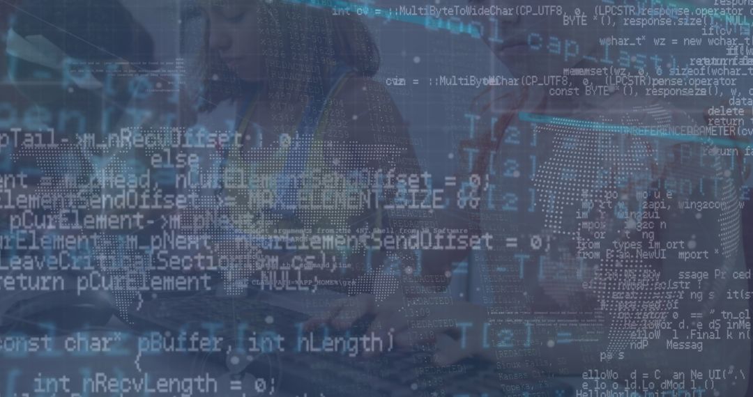 Developer Collaboration and Coding with Futuristic Overlay