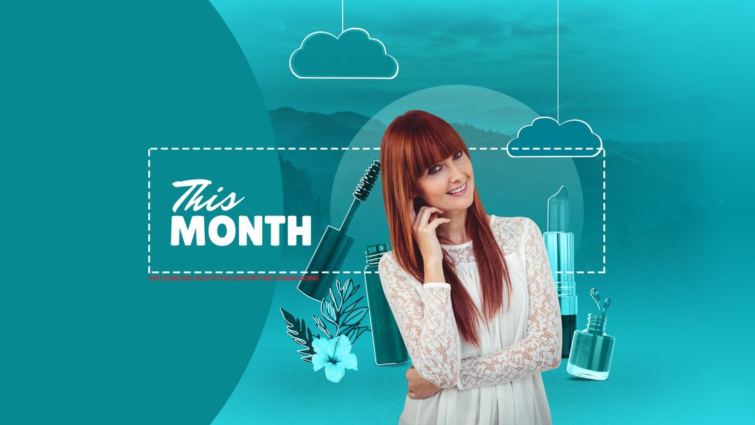 Monthly Highlights with Young Woman and Illustrations