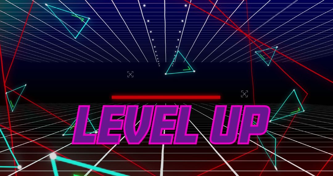 Retro Futuristic Level Up Video Game Interface