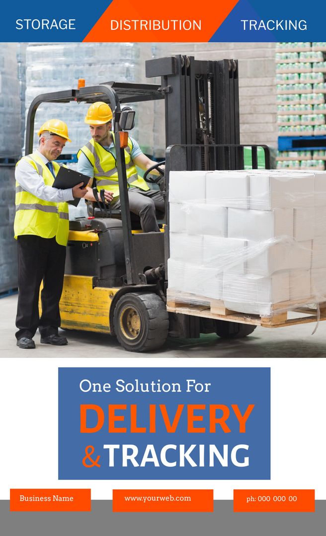 Efficient Logistics Teamwork with Forklift and Workers in Warehouse - Download Free Stock Templates Pikwizard.com