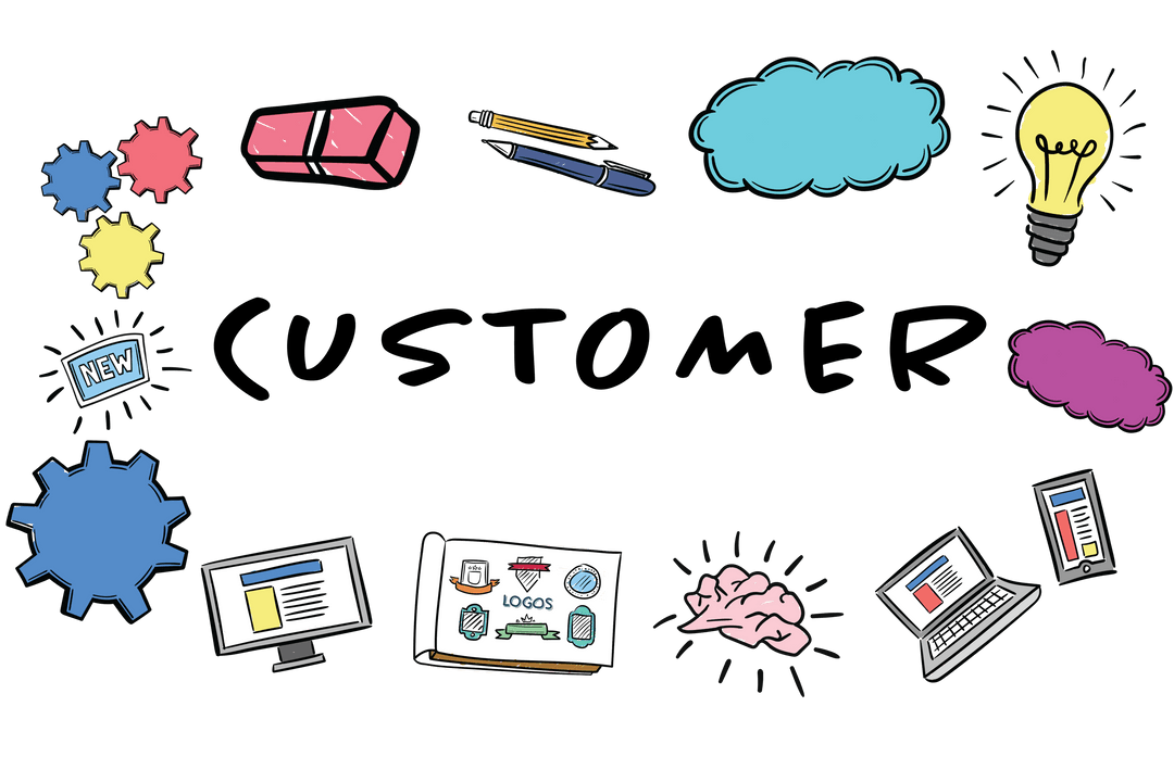 Creative Design and Brainstorming Elements on Transparent Background