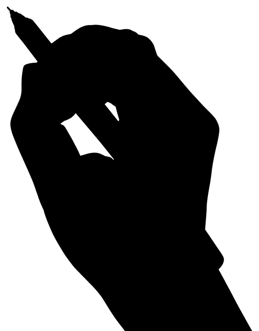 Hand Writing with Pen on Transparent Background Illustration