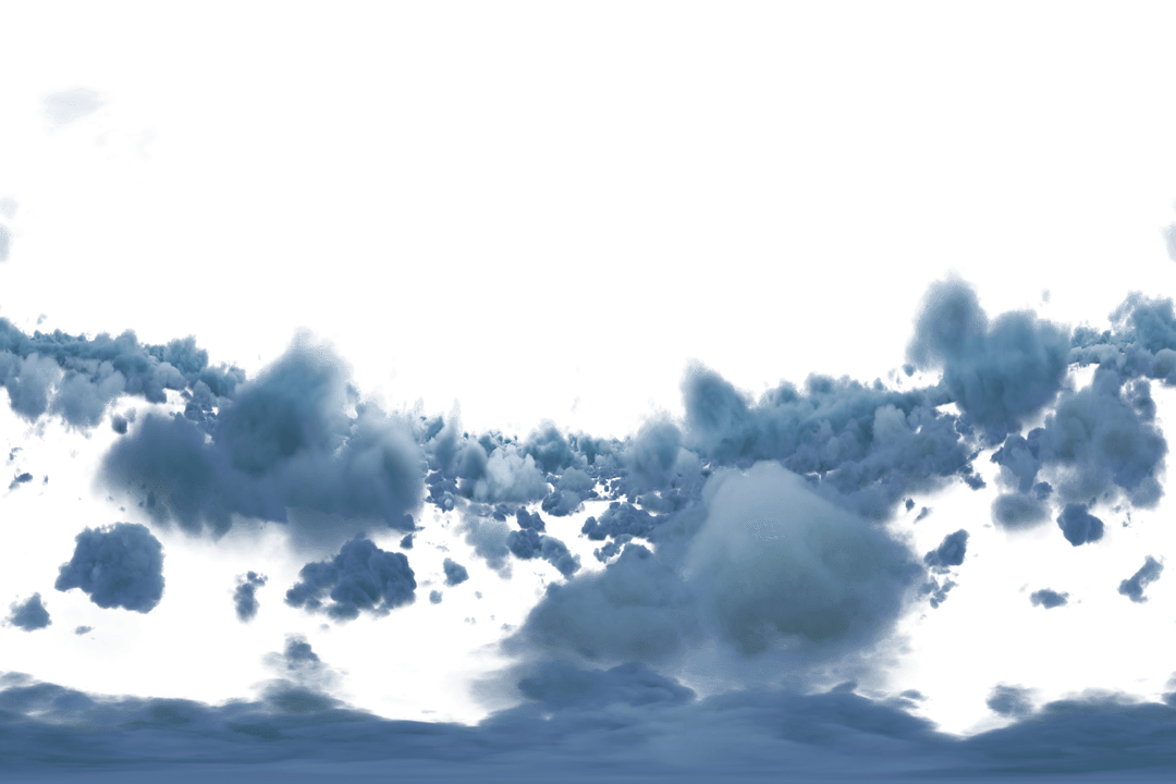 Panoramic Transparent Dark Storm Clouds Below Horizon