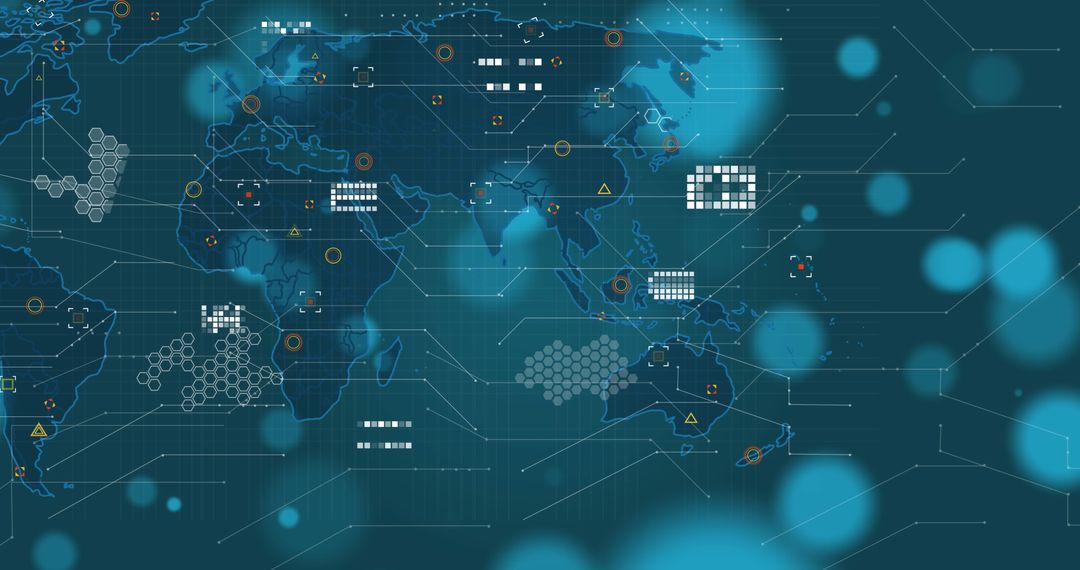global communication network with digital interface elements - Free Images, Stock Photos and Pictures on Pikwizard.com