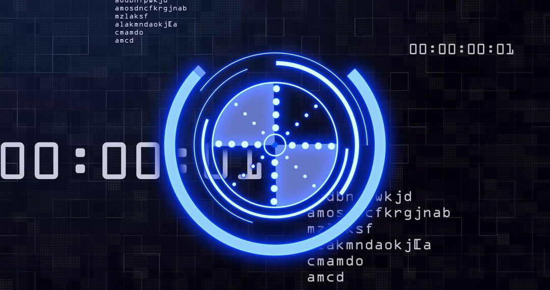 Futuristic Countdown Interface with Blue Digital Technology