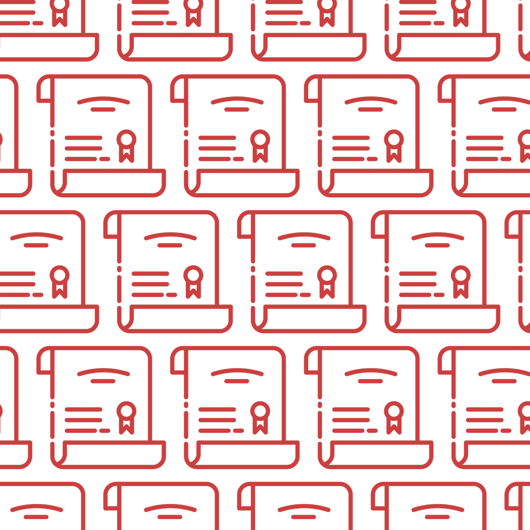 Red Diplomas Seamless Pattern on Transparent Background