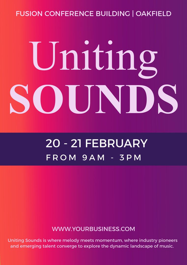 Uniting Sounds Music Industry Event and Workshop Poster - Download Free Stock Templates Pikwizard.com