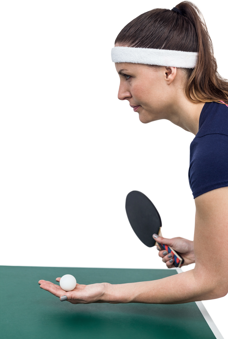 Transparent Female Athlete Playing Table Tennis Close-Up on Green Table - Download Free Stock Images Pikwizard.com