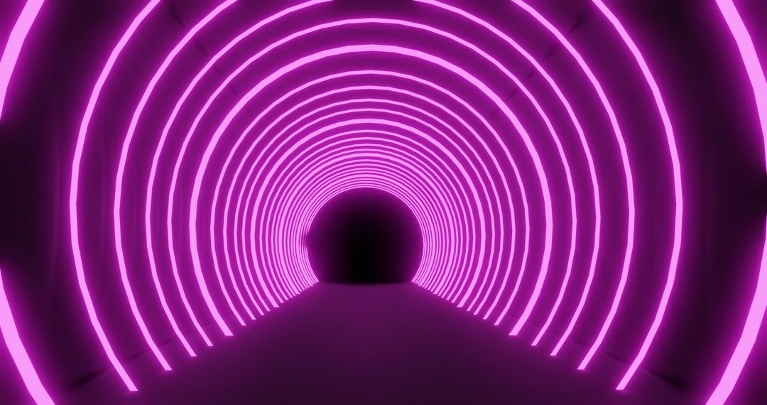 Vibrant Pink Neon Tunnel with Pulsating Arches