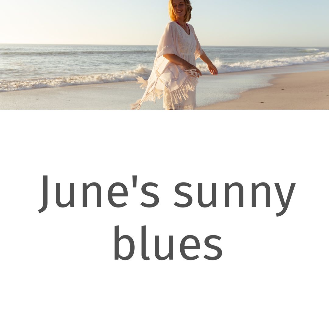 Woman Strolling on Beach at Sunset