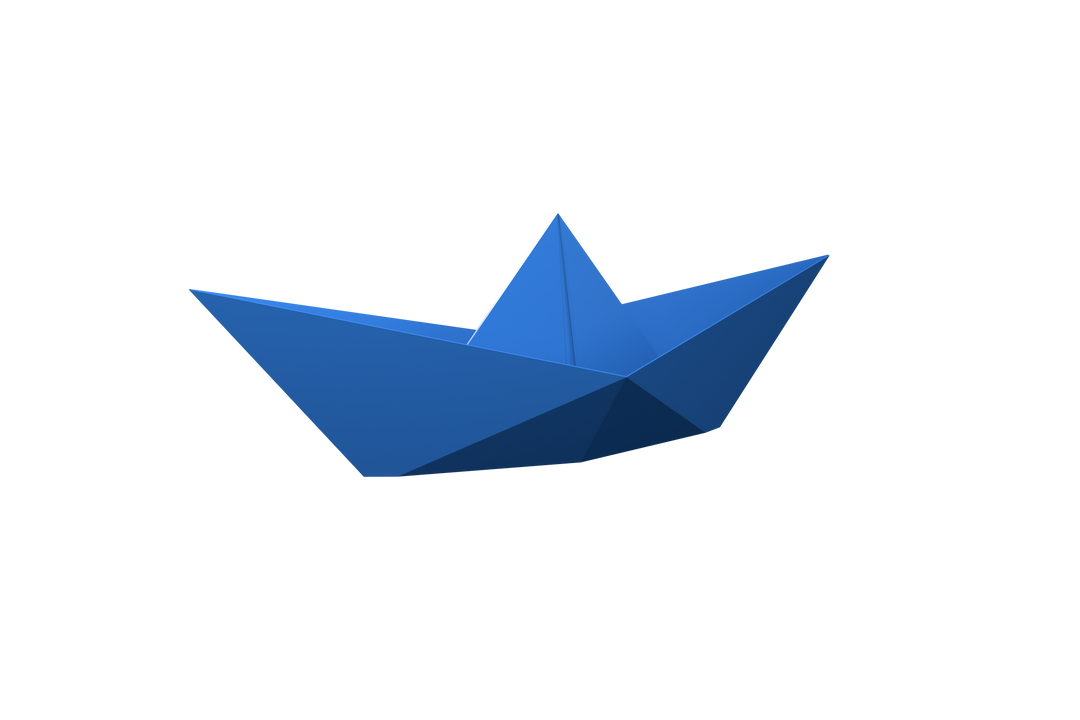 Blue Paper Boat on Transparent Background Origami Art - Download Free Stock Images Pikwizard.com