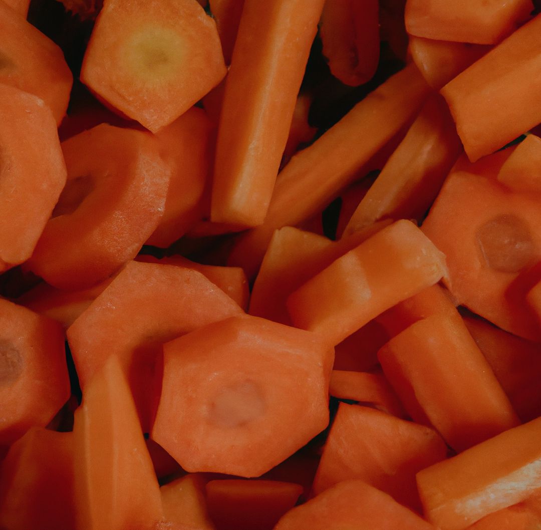 Close up of multiple chopped carrot pieces on black background - Free Images, Stock Photos and Pictures on Pikwizard.com