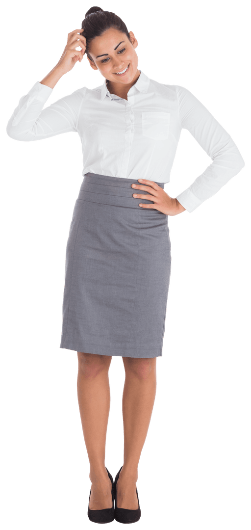 Smiling Caucasian Businesswoman on Transparent Background PNG
