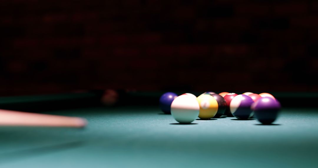 Billiard Balls on Pool Table Under Focused Light - Free Images, Stock Photos and Pictures on Pikwizard.com