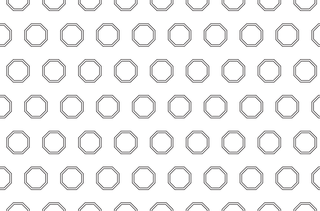 Seamless Black Octagonal Pattern on Transparent Background