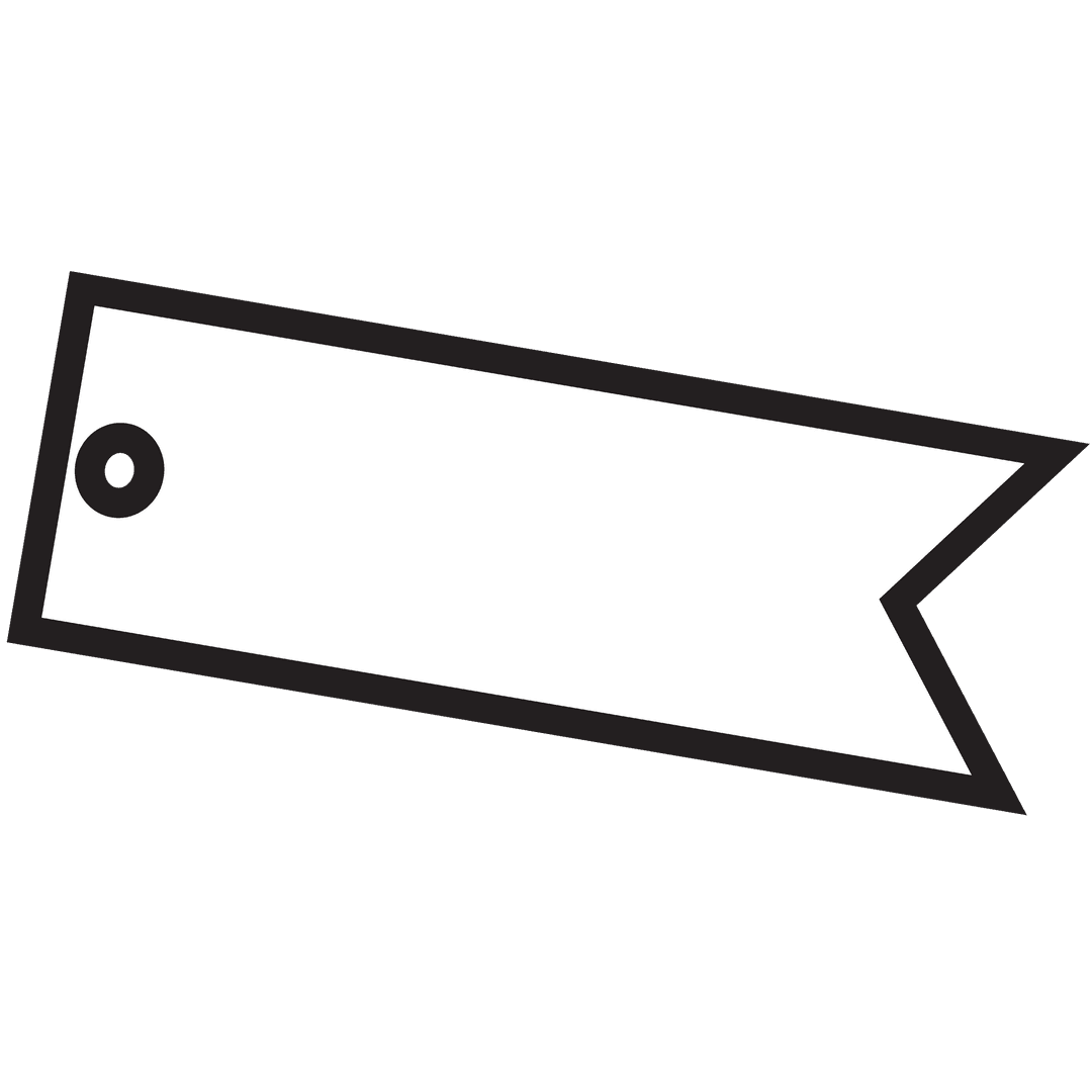 White Gift Tag Label Design on Transparent Background