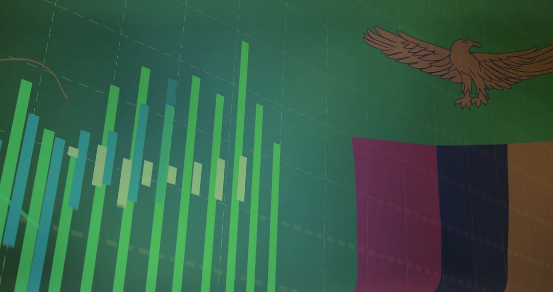 Modern Data Visualization with Vertical Bar Chart and Flag Design