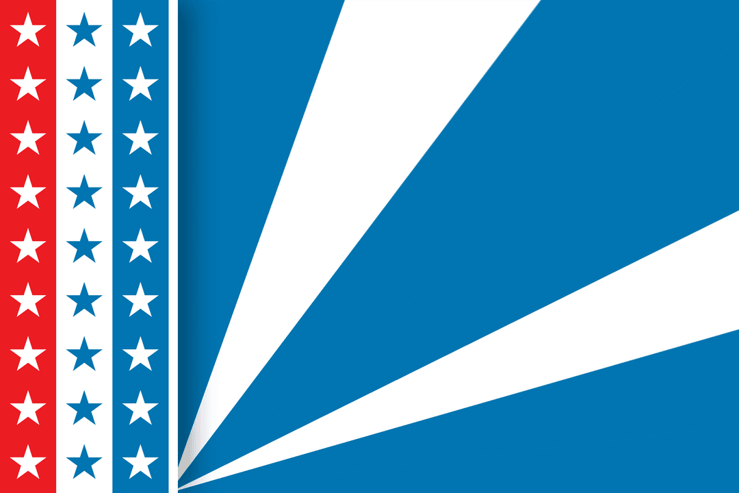 Patriotic Star-Spangled Banner on Transparent Background