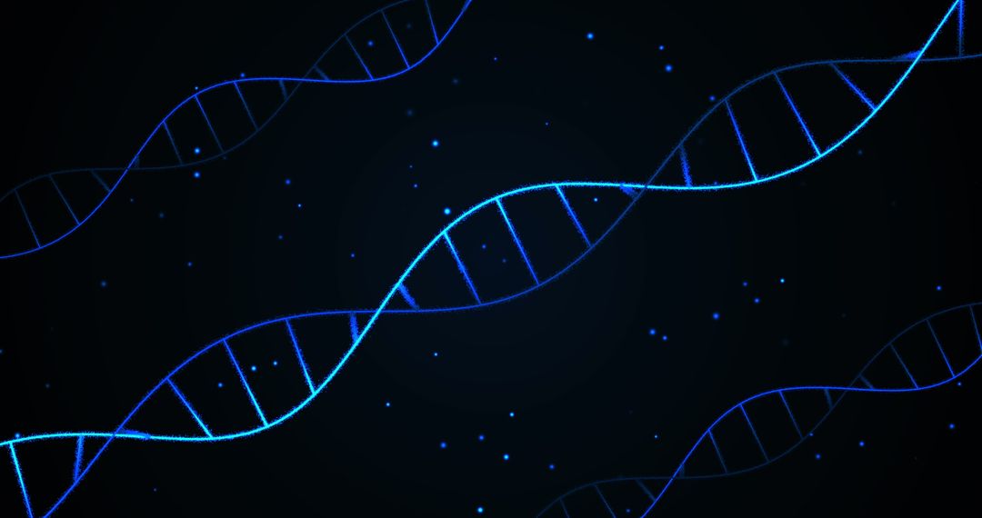 Abstract DNA Strands on Black Background