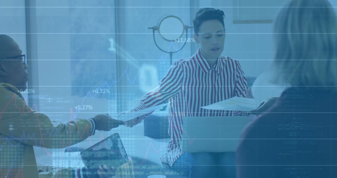 Business Team Analyzing Financial Data in Collaborative Meeting