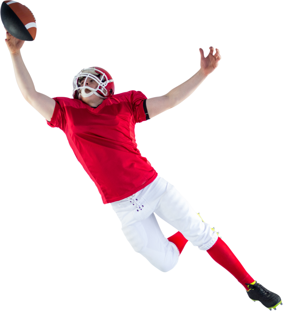 Transparent Football Player Scoring Touchdown in Mid-Flight - Download Free Stock Images Pikwizard.com