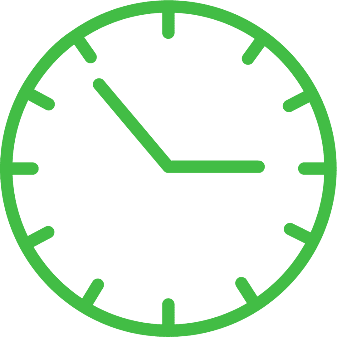 Green Clock Illustration on Transparent Background for Time Concepts